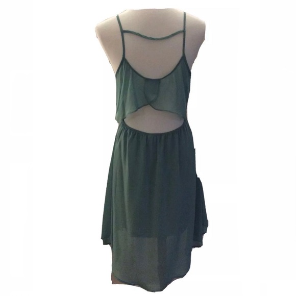 🎉HP🎉EUC Lush Sleeveless Hi-Low Open Back Dress in Beauty Green Women's Large👗 - Picture 3 of 8